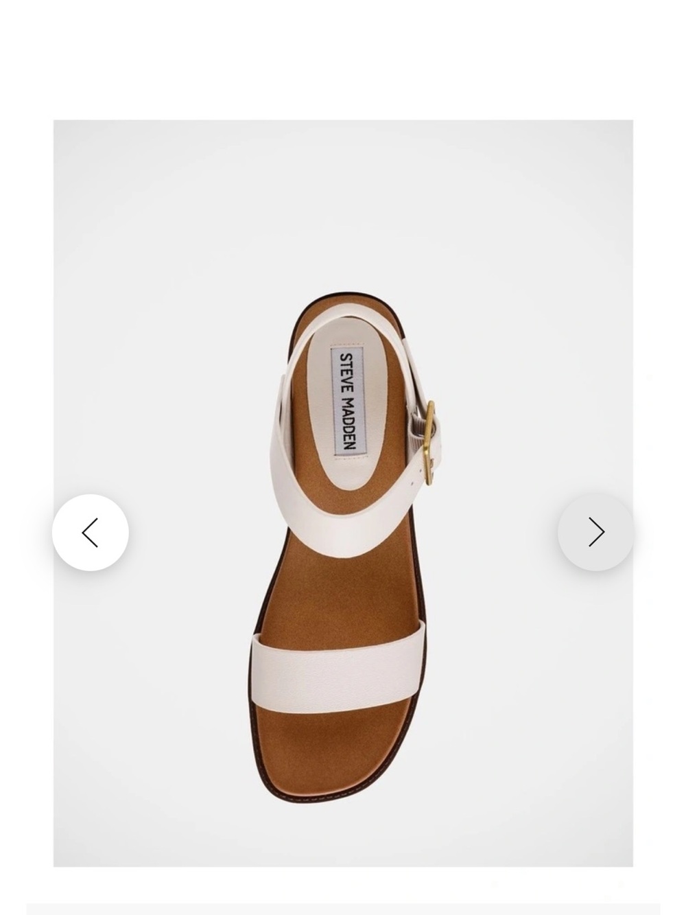 Steve Madden Rileey White Two-Strap Buckle Sandal